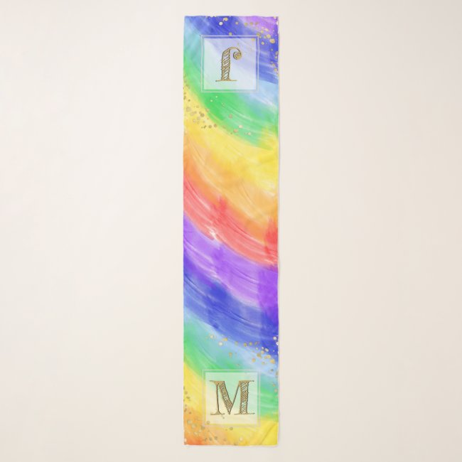 LGBT Watercolor Monogram Rainbow