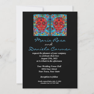 LGBT Wedding Invitation Sugar Skull & Butterflies