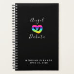 LGBT Wedding Planner<br><div class="desc">Simple,  modern,  personalized unique gay and lesbian lgbt wedding planner book with rainbow heart and names of the couple.</div>