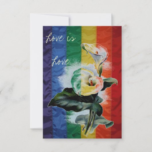 LGBT Wedding Rainbow Vintage Botanical Calla Lily (Front)