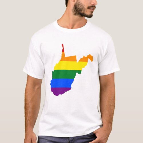 LGBT West Virginia US state flag map T_Shirt