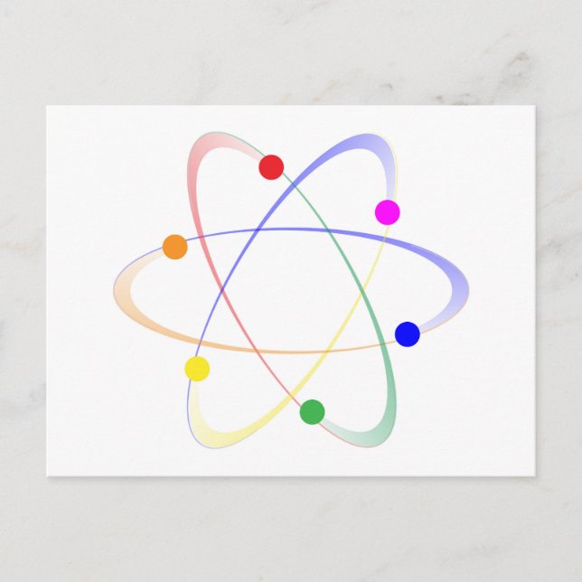 LGBT Whirling Atoms Postcard (Front)