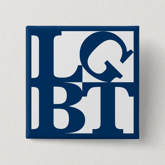 LGBT White Pop Square Button (Front)