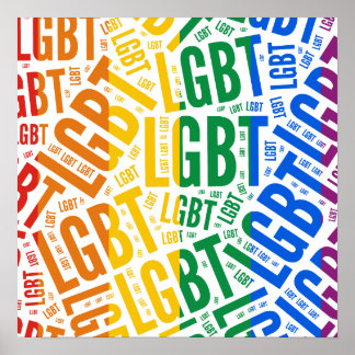 LGBT WORD PATTERN COLOR POSTER