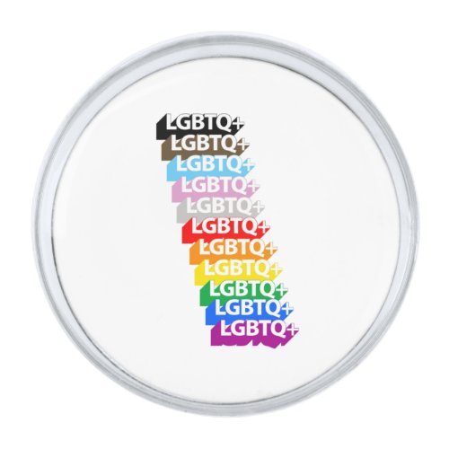 LGBTQ 3D SILVER FINISH LAPEL PIN