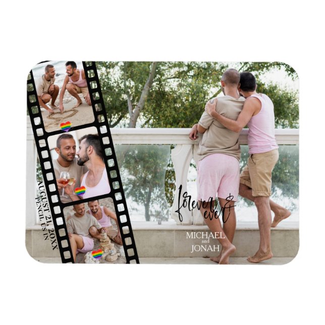LGBTQ 4 PHOTO Filmstrip Save the Date Magnet (Horizontal)