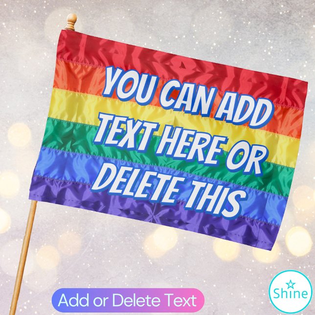 LGBTQ Add Your Persoanlized Text Gay Pride Rainbow House Flag (Creator Uploaded)