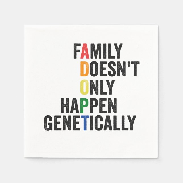 LGBTQ Adoption Family Doesn't Only Happen Genetica Napkins (Front)