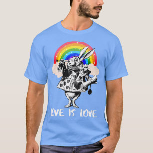 LGBTQ Alice-In-Wonderland White Rabbit - Love Is L T-Shirt