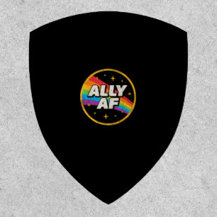 LGBTQ Ally AF Lesbian Gay Pride LGBT Rainbow Retro Patch