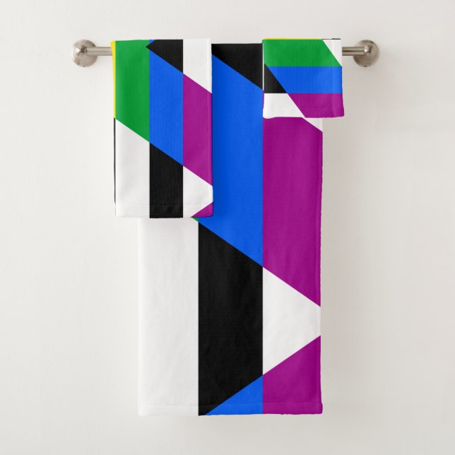 LGBTQ+ Ally Flag Bath Towel Set (Insitu)