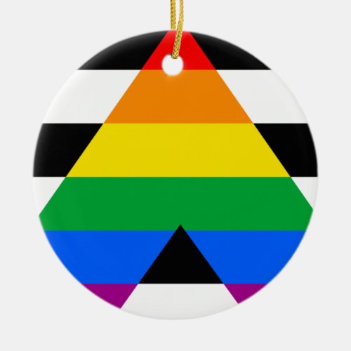 LGBTQ Ally Flag Ceramic Ornament