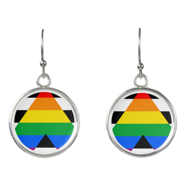 LGBTQ+ Ally Flag Earrings (Front)