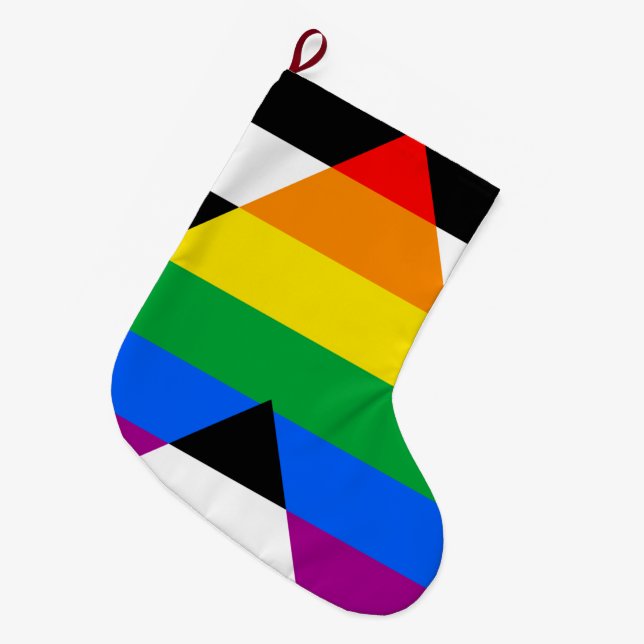 LGBTQ+ Ally Flag Large Christmas Stocking (Front (Hanging))