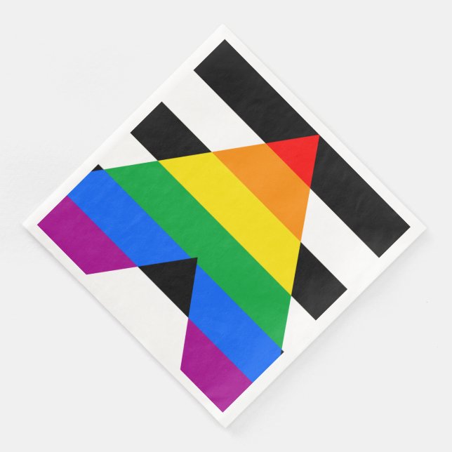 LGBTQ+ Ally Flag Paper Dinner Napkins (Corner)