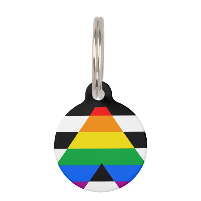 LGBTQ+ Ally Flag Pet ID Tag (Front)