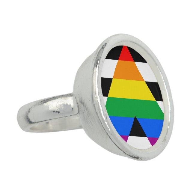 LGBTQ+ Ally Flag Ring (Side)