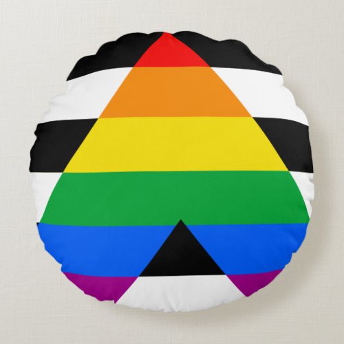LGBTQ Ally Flag Round Pillow