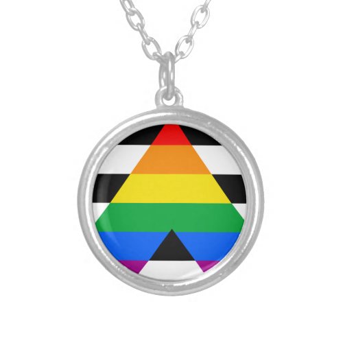 LGBTQ Ally Flag Silver Plated Necklace