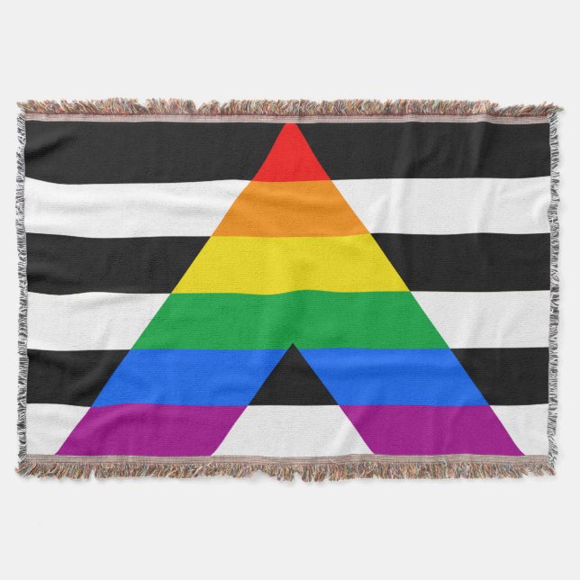 LGBTQ+ Ally Flag Throw Blanket (Front)