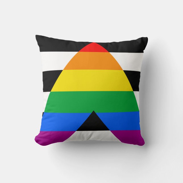 LGBTQ+ Ally Flag Throw Pillow (Front)