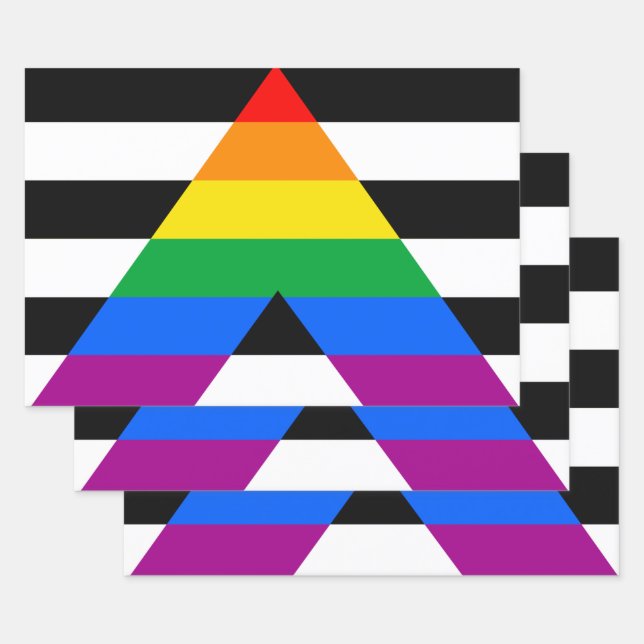 LGBTQ+ Ally Flag Wrapping Paper Sheets (Set)