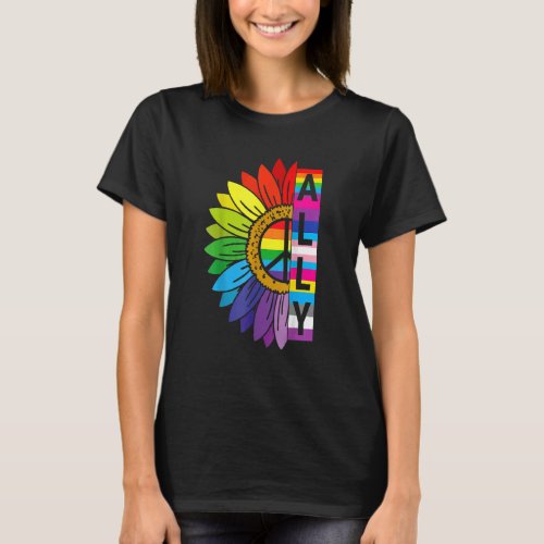 Lgbtq Ally  For Gay Pride Men Women Children Sunfl T_Shirt