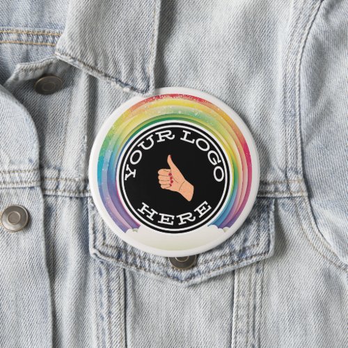 LGBTQ Ally Rainbow Circular Custom Logo  Button