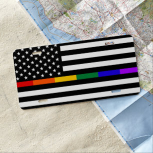 LGBTQ American Flag License Plate
