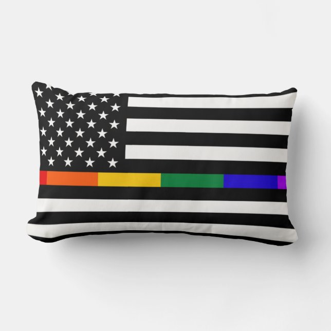 LGBTQ American Flag Lumbar Pillow (Front)