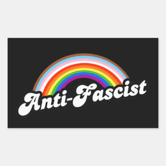 LGBTQ+ Anti-Fascist Rectangular Sticker