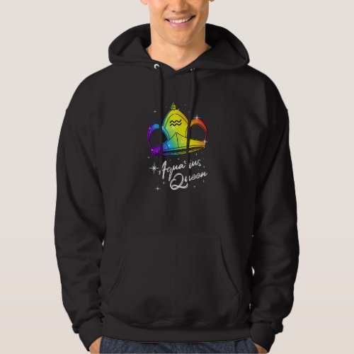 Lgbtq Aquarius Queen Zodiac With Rainbow Gay Pride Hoodie