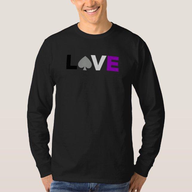 LGBTQ Asexual Pride LOVE Cute LGBTQIA Asexuality F T-Shirt (Front)
