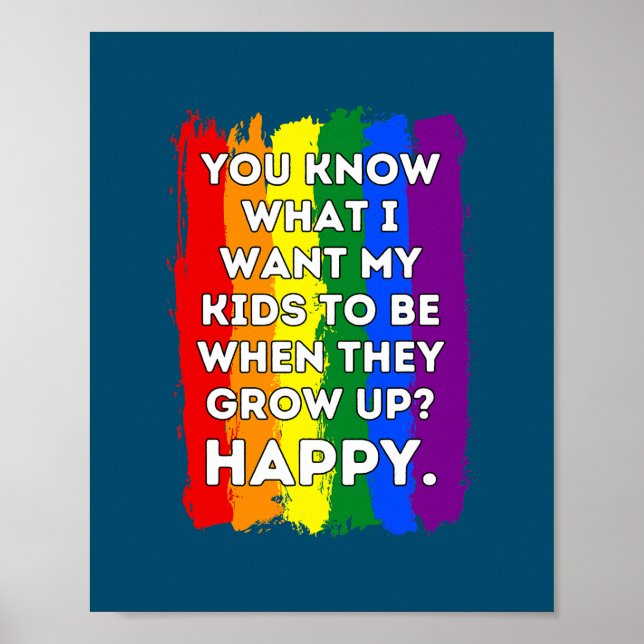 LGBTQ Awareness Parents Mom Dad Gay Lesbian Pride Poster (Front)