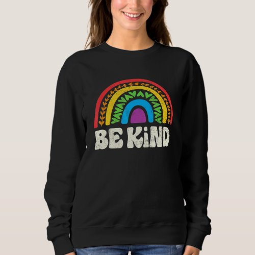 Lgbtq Be Kind Gay Pride Lgbt Ally Rainbow Flag Ret Sweatshirt
