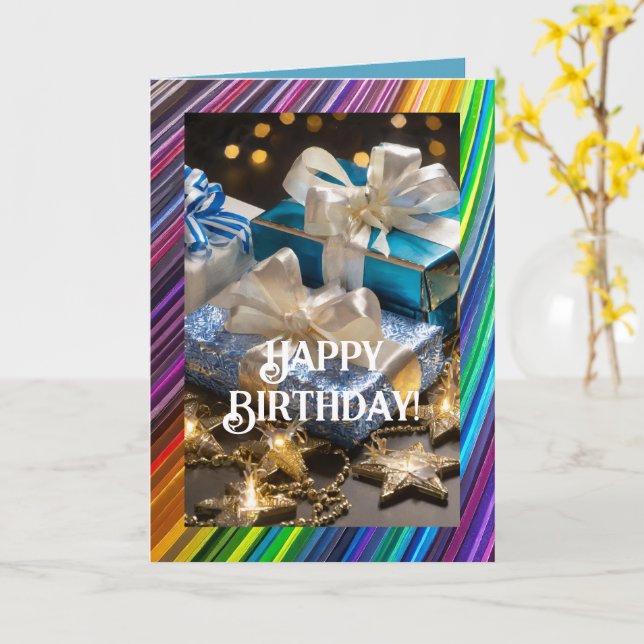 LGBTQ Birthday Card, 5" x 7" Folded Greeting Card (Yellow Flower)