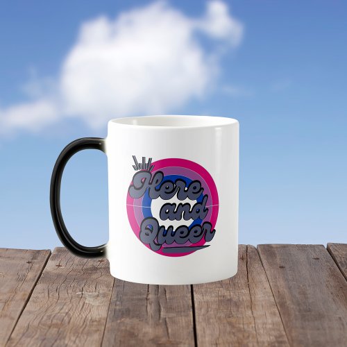 LGBTQ Bisexual Flag _ Here and Queer Magic Mug