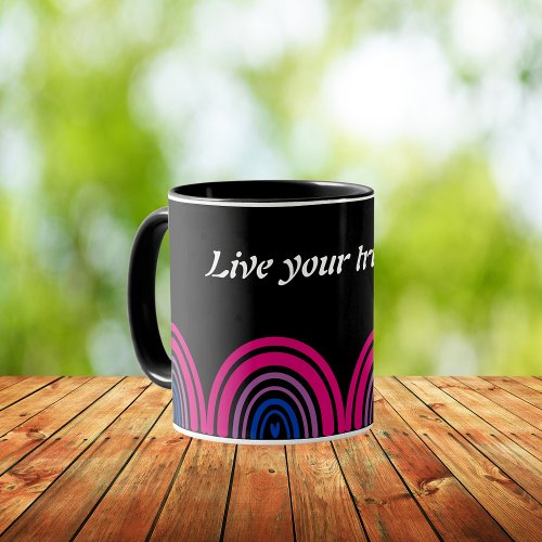 LGBTQ Bisexual Flag Rainbow Live your true self Mug