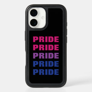 LGBTQ Bisexual Pride Customizable Repeated Text iPhone 16 Case