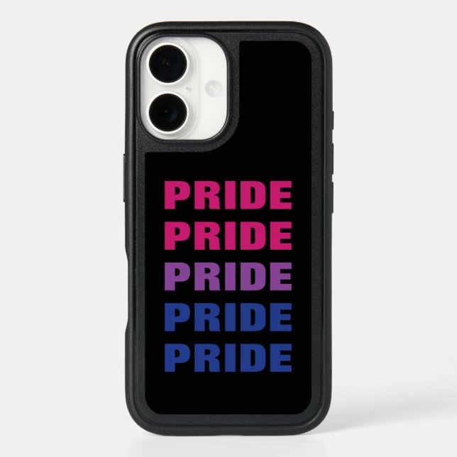 LGBTQ Bisexual Pride Customizable Repeated Text Otterbox iPhone Case (Back)