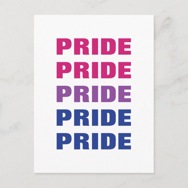 LGBTQ Bisexual Pride Customizable Repeated Text Postcard (Front)
