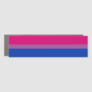 LGBTQ Bisexual Pride Flag Bumper Car Magnet