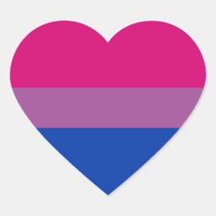 LGBTQ Bisexual Pride Flag Heart Sticker