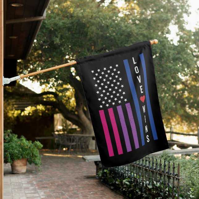 LGBTQ Bisexual Pride Love Wins USA American Flag (In SItu)
