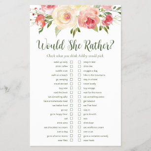 LGBTQ Blush Floral Bridal Shower Games Flyer