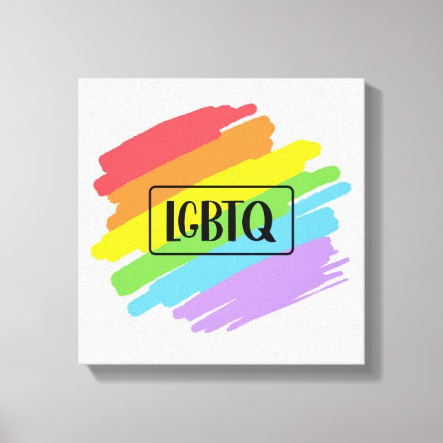 LGBTQ Brushstrokes Rainbow Canvas Print (Front)