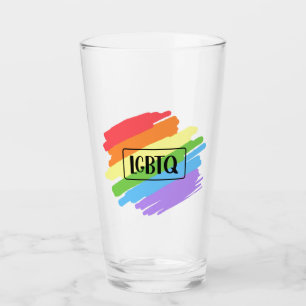 LGBTQ Brushstrokes Rainbow Glass