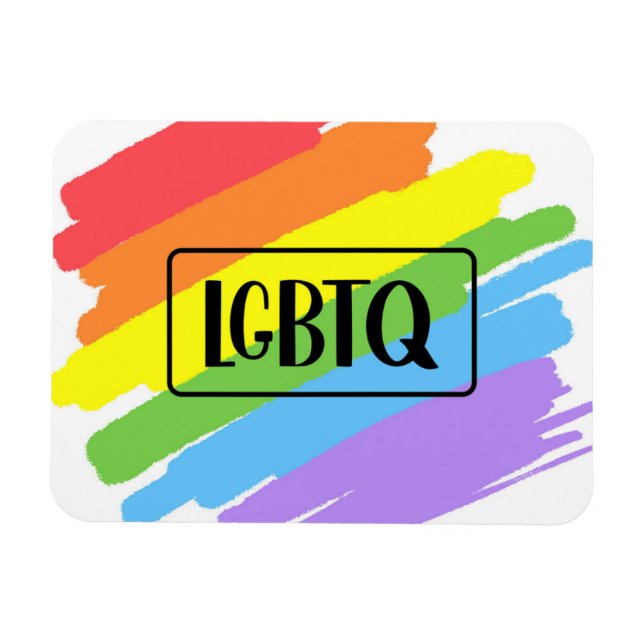 LGBTQ Brushstrokes Rainbow Magnet (Horizontal)