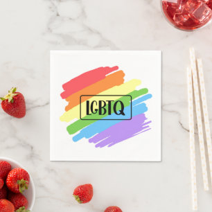 LGBTQ Brushstrokes Rainbow Napkins
