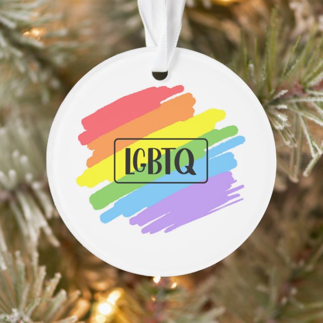 LGBTQ Brushstrokes Rainbow Ornament (Tree)